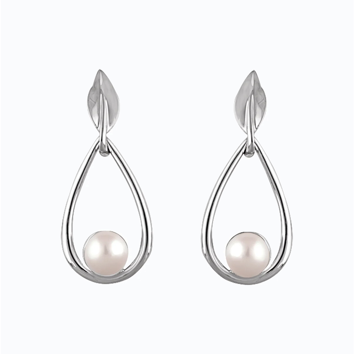 Cultured Pearl Dangle Earrings, 14k White Gold