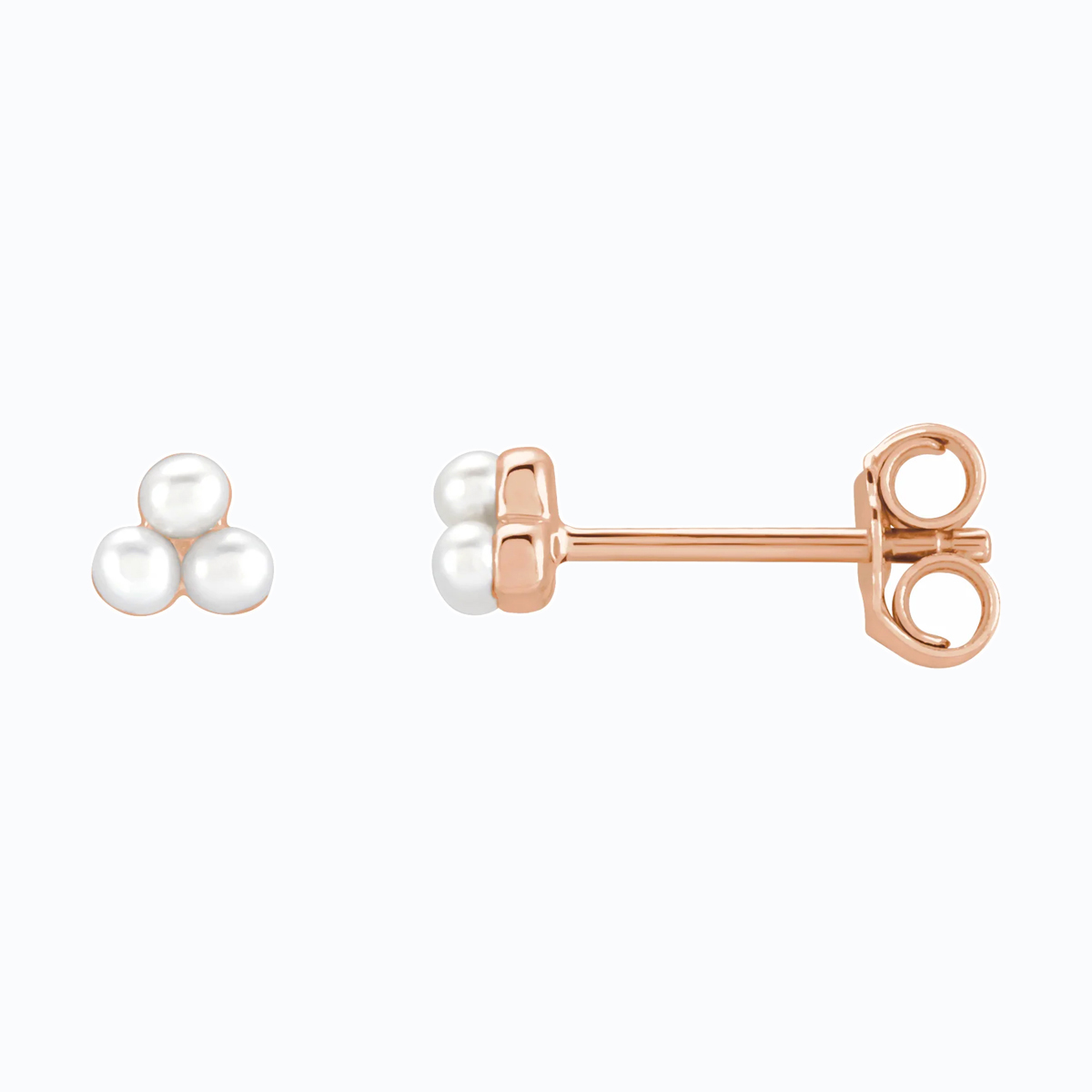 Pearl Cluster Earrings, 14k Rose Gold